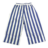 Piccola Ludo Pantalone Tinta Unita Fantasia A Righe Con Elastico In Vita Bianco/Blu Per Bambina
