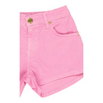 M+E' Short In Denim Tinta Unita con Girovita Regolabile per Neonata UE1704 ROSA M+E' 