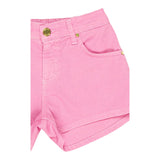 M+E' Short In Denim Tinta Unita con Girovita Regolabile per Neonata UE1704 ROSA M+E' 