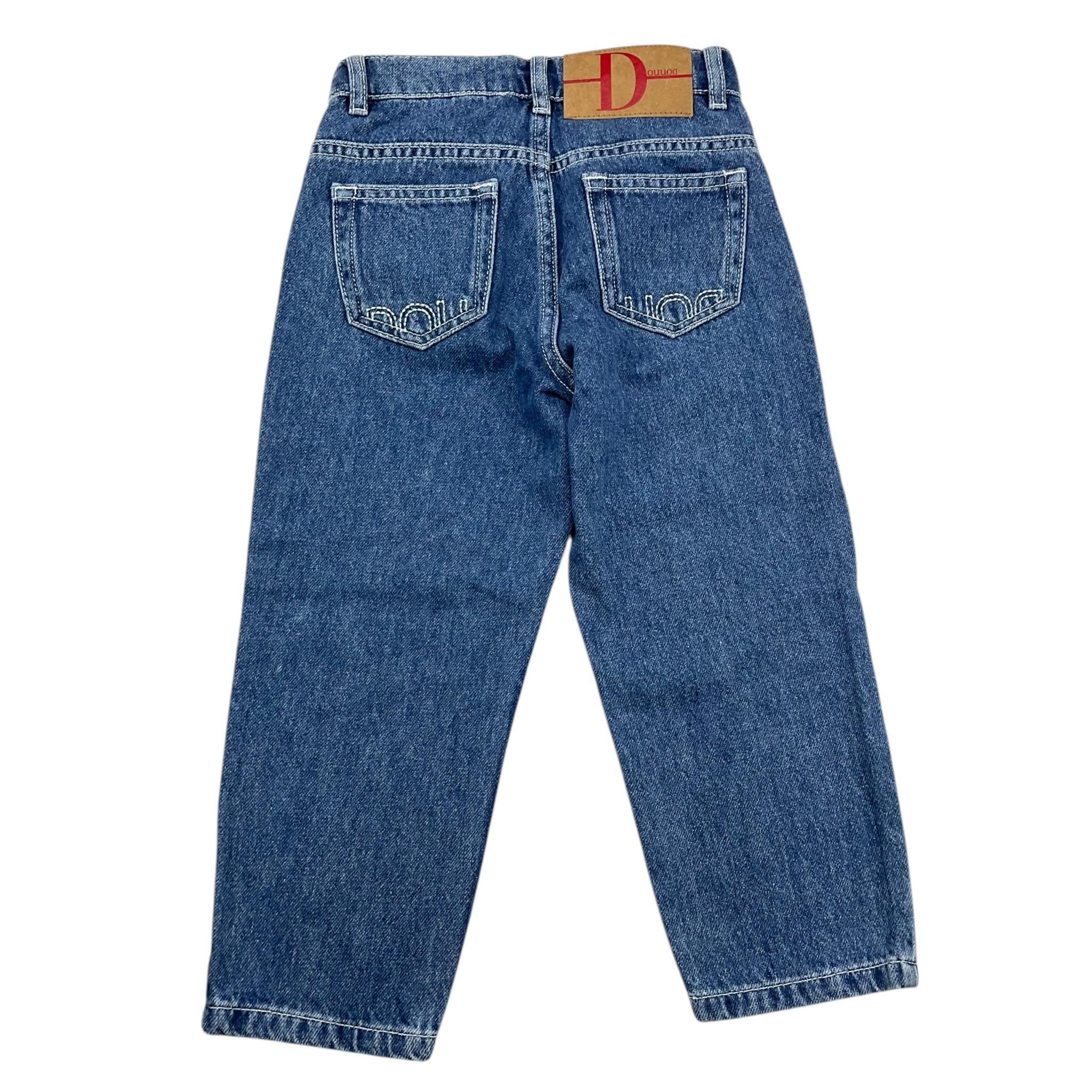 DOU DOU jeans tinta unita con girovita regolabile  Blu per Bambino DV6P60 BLU DOU DOU 