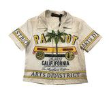 Patriot Camicia Tinta Unita Mezza Manica Con Fantasia Beige Per Bambino