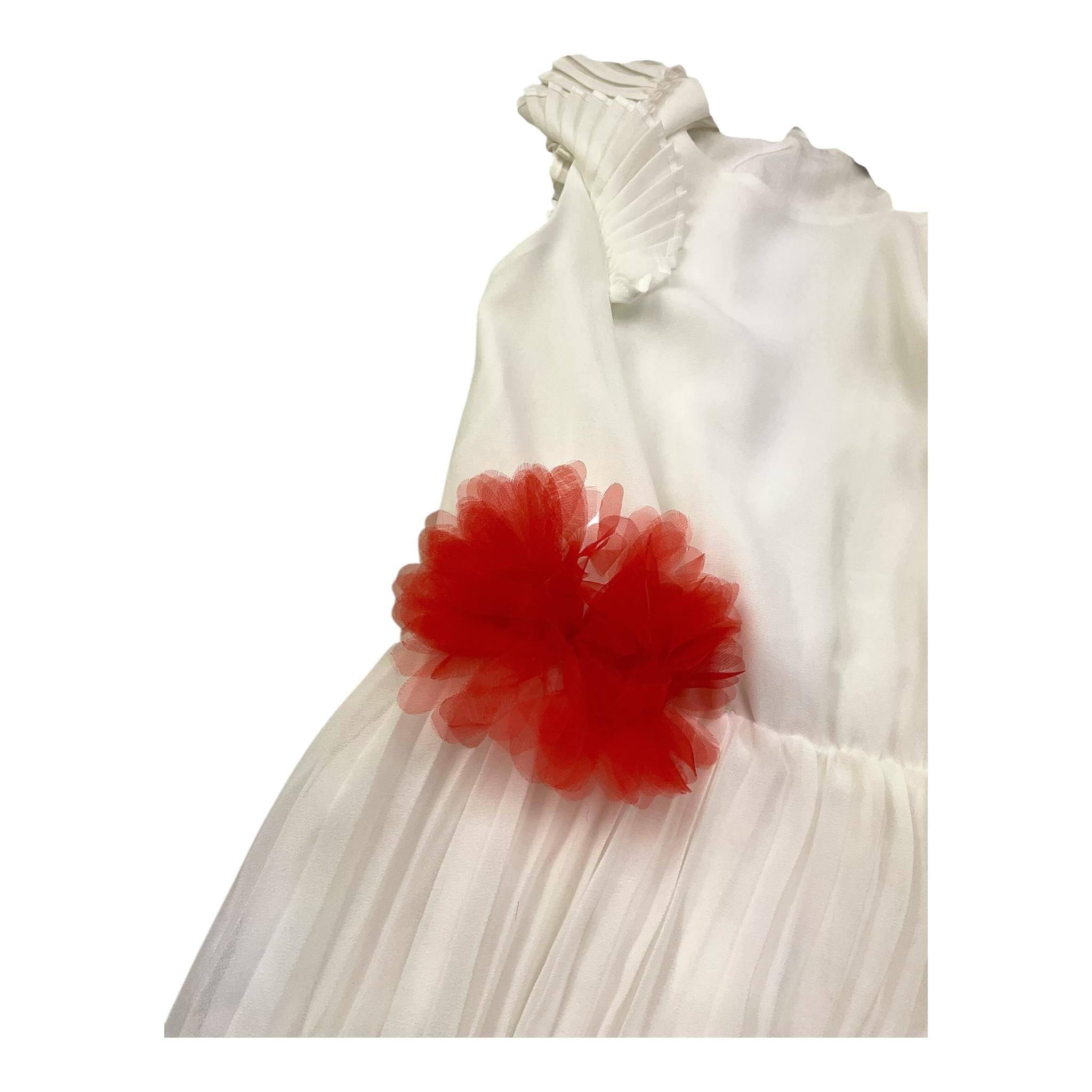 Liu Jo Abito Mezza Manica Tinta Uninta con Applicazione per Bambina KA4041 BIANCO LIU JO 