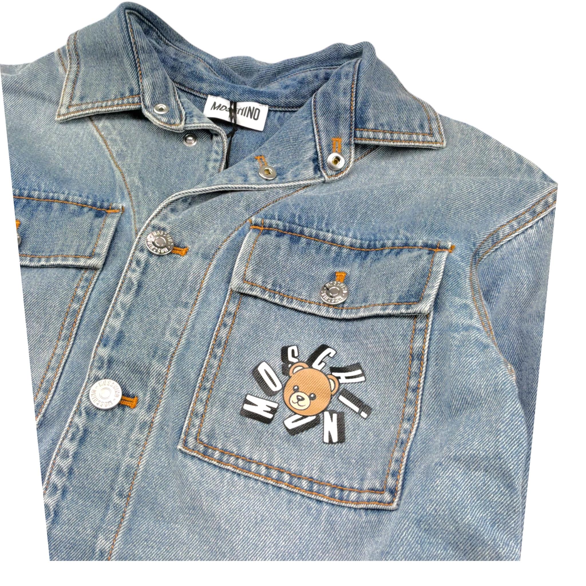 Moschino Camicia In Denim Tinta Unita per Bambino HUC01V BLU MOSCHINO 