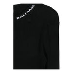 BALMAIN abito tinta unita girocollo a costine Nero per Bambina BV1A80 NERO BALMAIN 