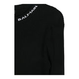 BALMAIN abito tinta unita girocollo a costine Nero per Bambina BV1A80 NERO BALMAIN 