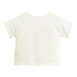 Play Up T-Shirt Rundhalsausschnitt Einfarbig mit Kontrastdruck Creme Für Neugeborene