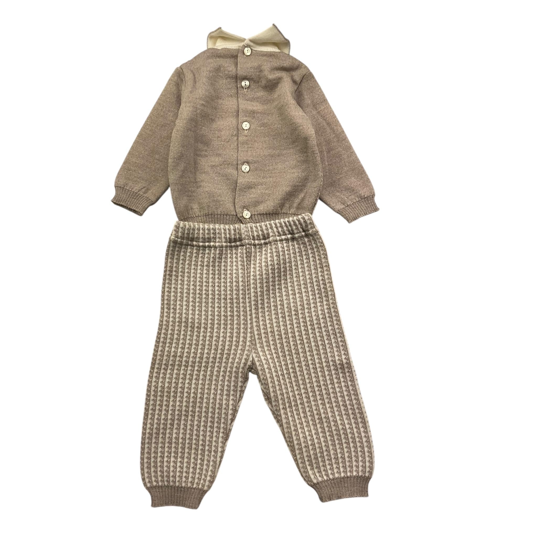 NINNAOH completo 2pz maglia-pantalone tinta unita con stampa Beige per Neonato I23312CF BEIGE NINNAOH 