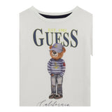 Guess T-Shirt Girocollo Tinta Unita con Stampa per Bambino N5RI20K8HM4XXX BIANCO GUESS 