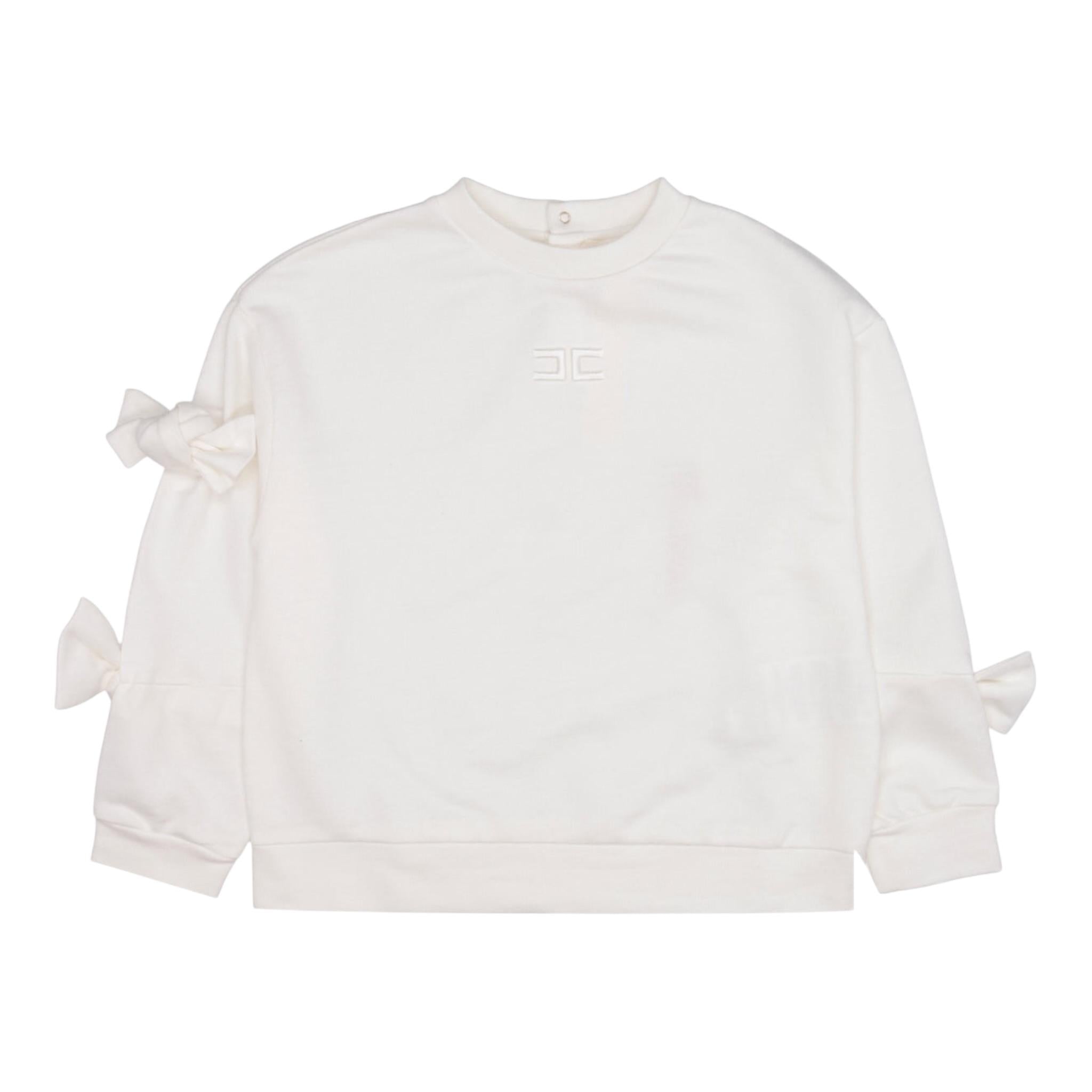 Elisabetta Franchi Felpa Tinta Unita con Fiocchi per Bambina EGFE049 PANNA ELISABETTA FRANCHI 