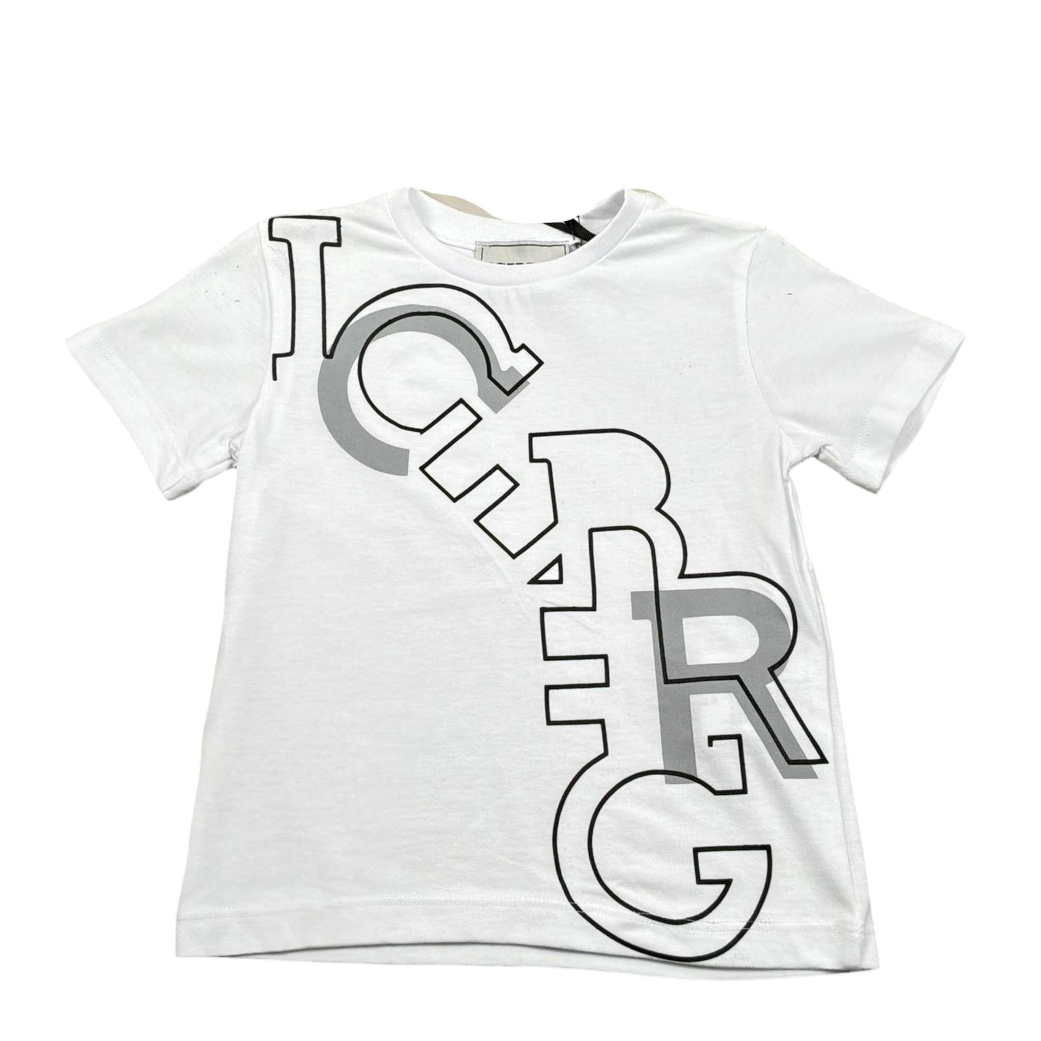 Iceberg T-Shirt Girocollo Tinta Unita con Stampa per Bambino TSICE5109BXX BIANCO ICEBERG 