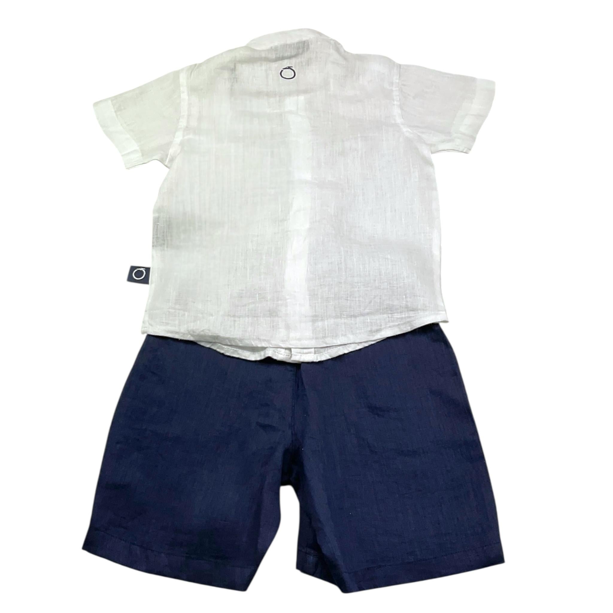 Trussardi Completo 2 Pezzi Bicolore Camicia-Bermuda per Bambino TBP25013CL BIANCO/BLU TRUSSARDI 