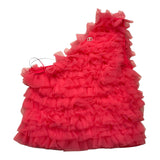 Twinset Top Tinta Unita Con Tulle Corallo Per Bambina