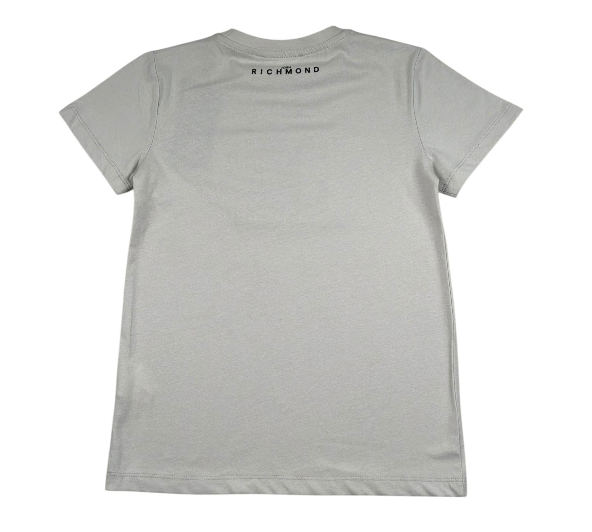 John Richmond T-Shirt Girocollo Tinta Unita con Logo per Bambino RBP26004TS GRIGIO JOHN RICHMOND 