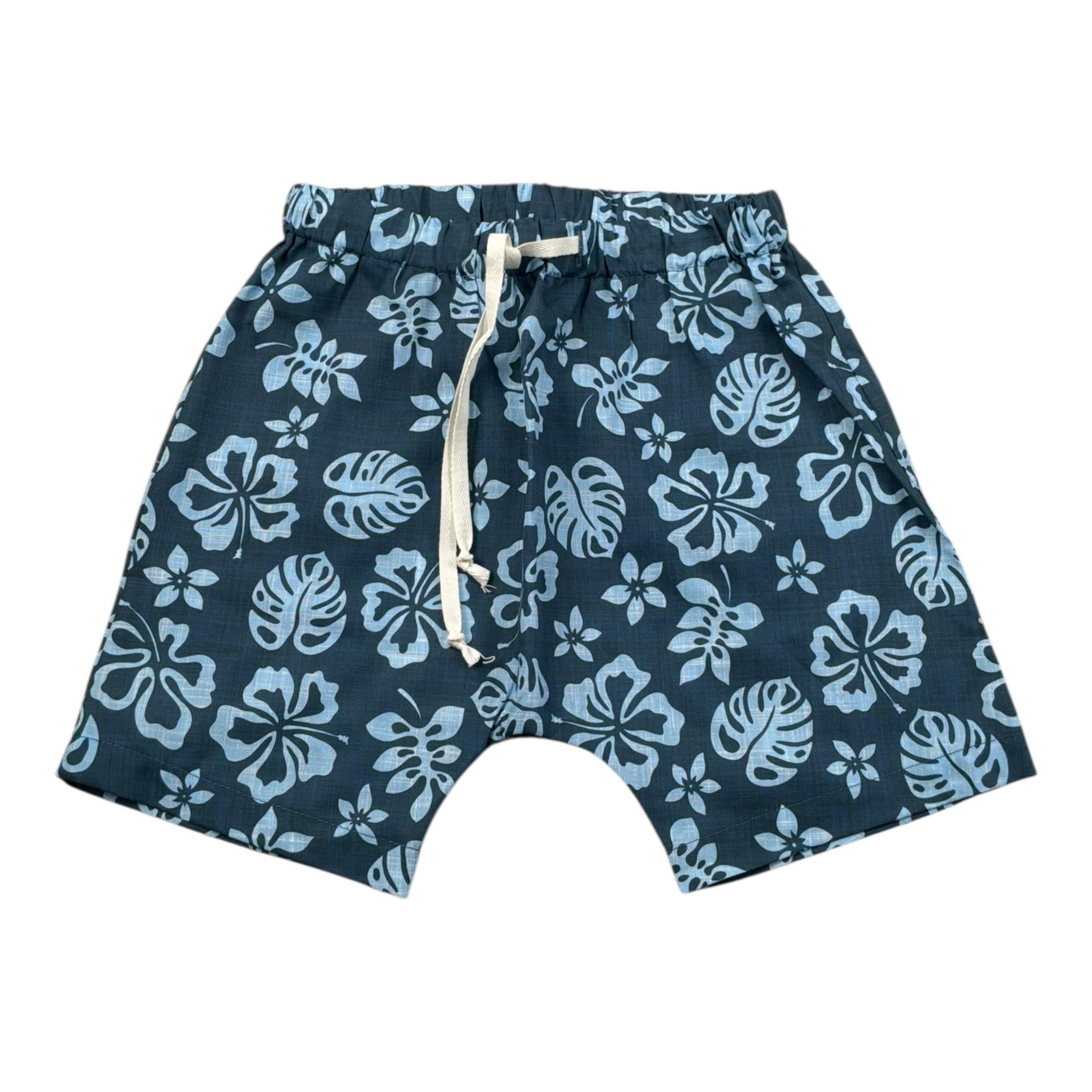 Zhoe & Tobiah Bermuda Tinta Unita con Stampe per Neonato WI2B BLU ZHOE & TOBIAH 