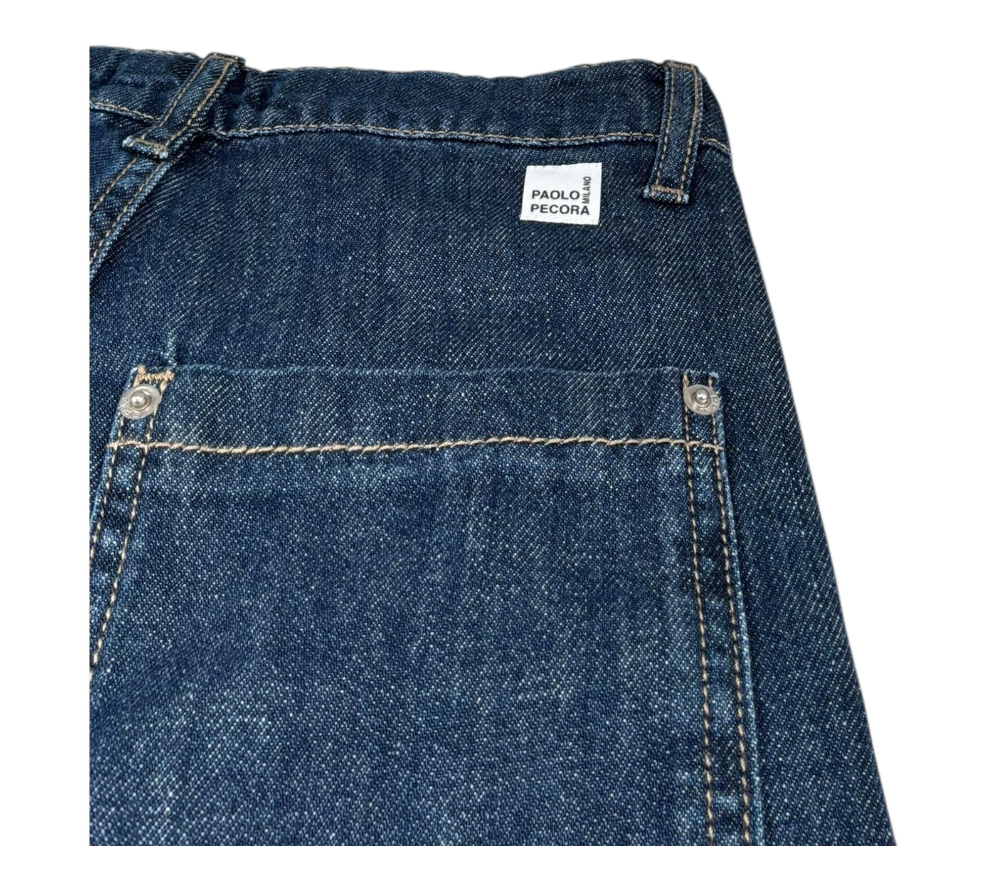Paolo Pecora Jeans Tinta Unita con Girovita Regolabile per Bambino PP4374 BLU PAOLO PECORA 