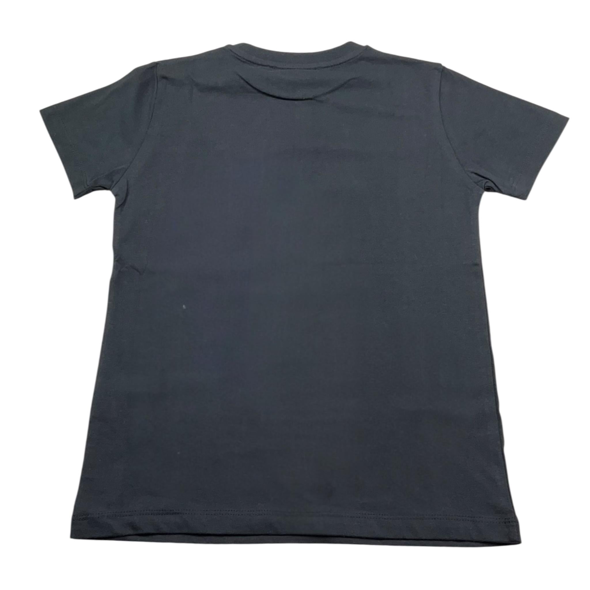 Cesare Paciotti T-Shirt Girocollo Tinta Unita con Logo per Bambino TSP5155J NERO CESARE PACIOTTI 