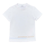 Jeckerson T-Shirt Girocollo Tinta Unita Con Stampe Logo Bianco Per Neonato