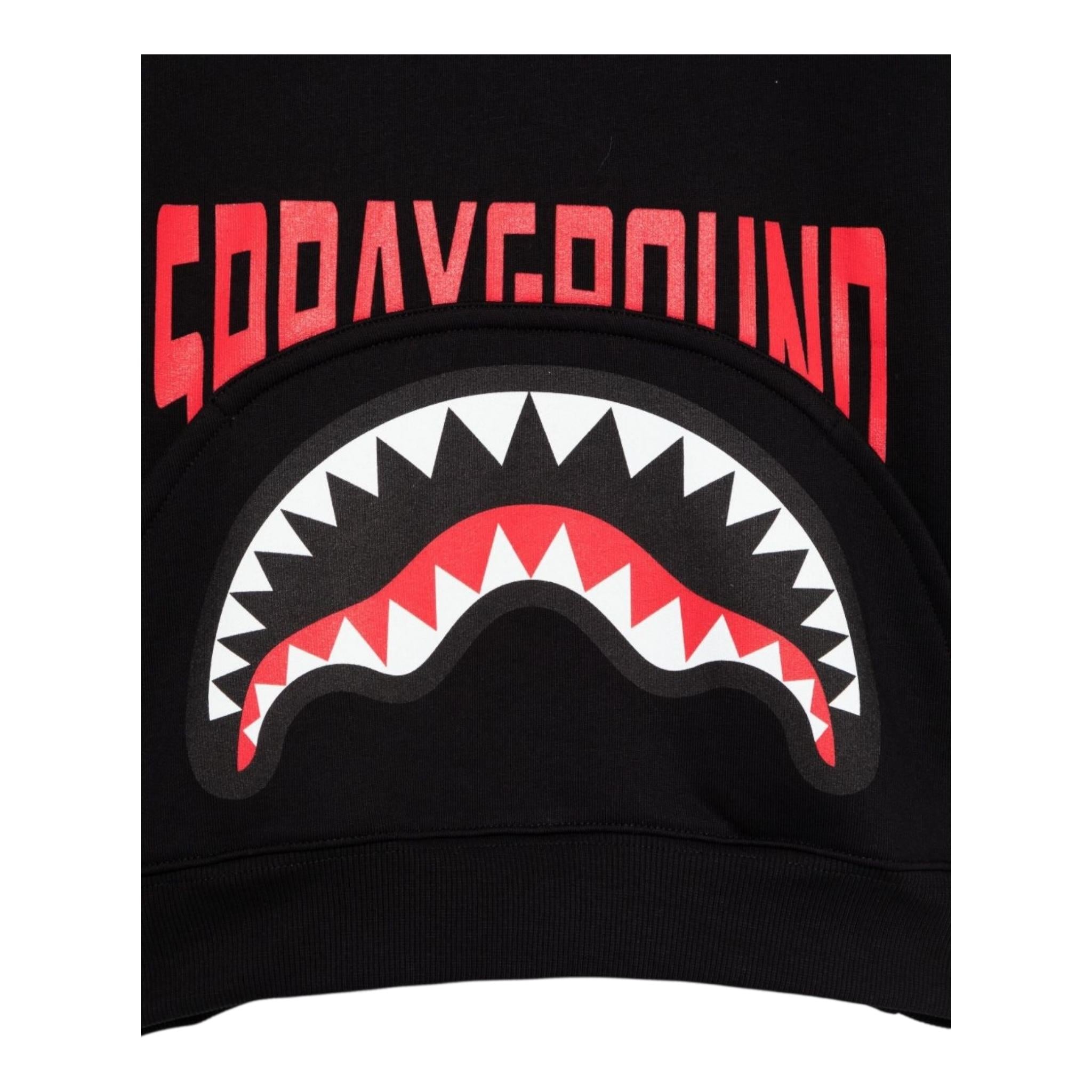 Sprayground Felpa Chiusa con Cappuccio Tinta Unita con Stampa per Bambino SPY1121BLK NERO SPRAYGROUND 