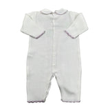 Marlu' Tutina Tinta Unita con Ricami per Neonata EP2610 BIANCO MARLU' 