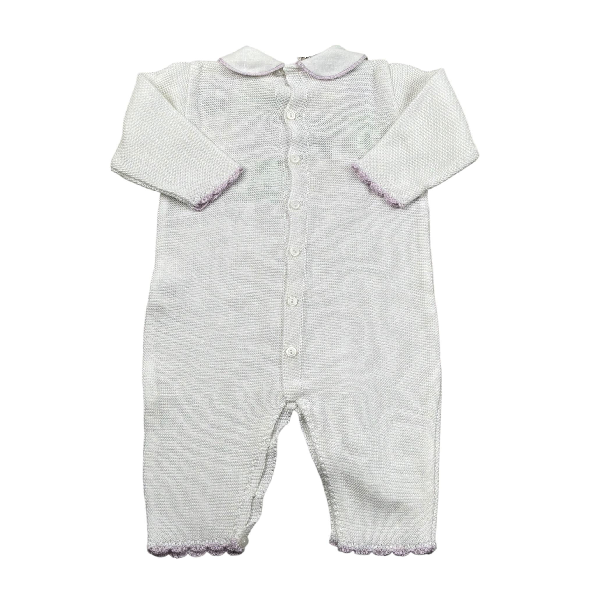 Marlu' Tutina Tinta Unita con Ricami per Neonata EP2610 BIANCO MARLU' 