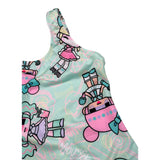 Mousse Costume Intero Tinta Unita con Stampa per Bambina COSTDOLL VERDE ACQUA MOUSSE 