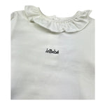 Le Bebe Body Manica Lunga Tinta Unita con Logo per Bambina LBG0462 BIANCO LE BEBE 