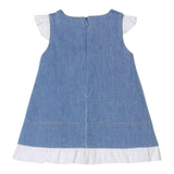 Elisabetta Franchi Abito In Denim Giromanica Tinta Unita per Bambina EGAB192X AZZURRO ELISABETTA FRANCHI 