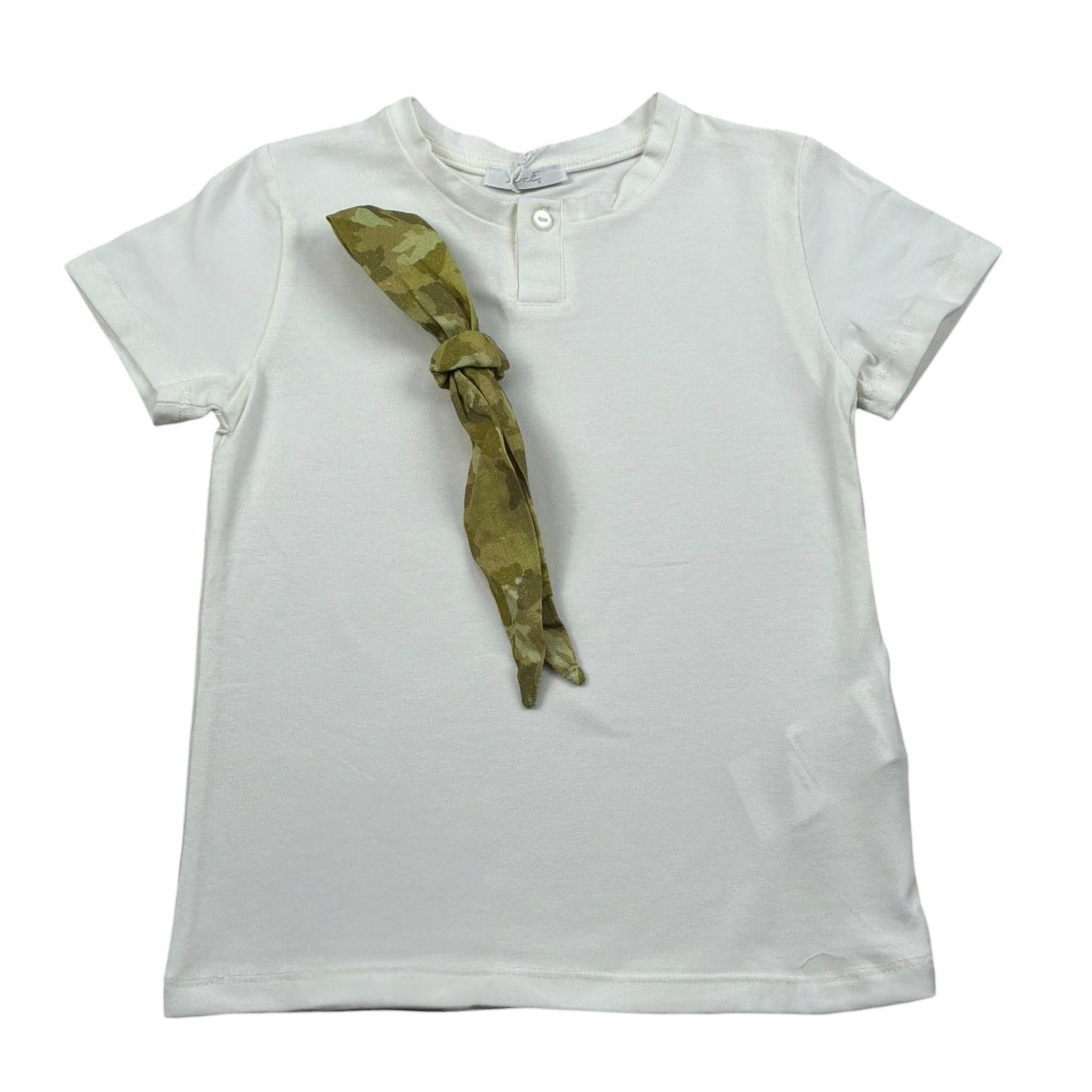 M+E' T-Shirt Girocollo tinta unita con Foulard Panna per Bambino UEM0573 PANNA M+E' 