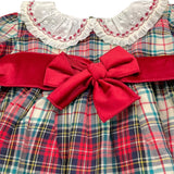 VALENTINA BEBES abito tinta unita fantasia scozzese con coulotte Rosso per Neonata MAR92N ROSSO VALENTINA BEBES 