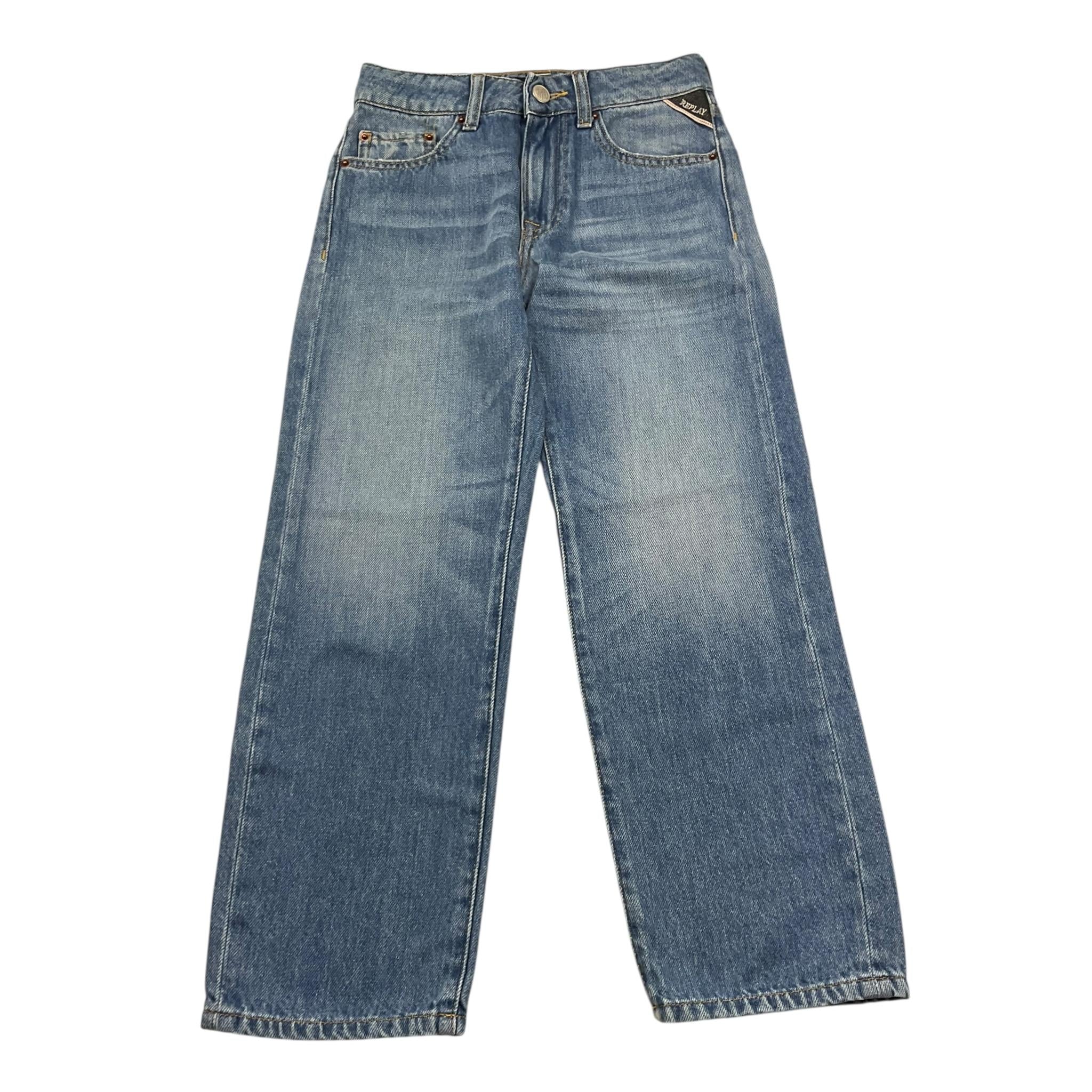 Replay Jeans Tinta Unita con Girovita Regolabile per Bambino SB9Z1 AZZURRO REPLAY 