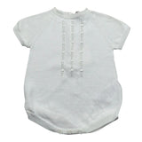 Wedoble Pagliaccetto Mezza Manica Tinta Unita con Ricami per Neonato V2401305R BIANCO WEDOBLE 