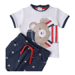 Minibanda Completo 2 Pezzi T-Shirt-Bermuda per Neonato 3B634 BIANCO/BLU MINIBANDA 