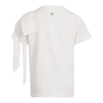 Dou Dou T-Shirt Girocollo Tinta Unita con Fiocco per Bambina DW8A41 BIANCO DOU DOU 