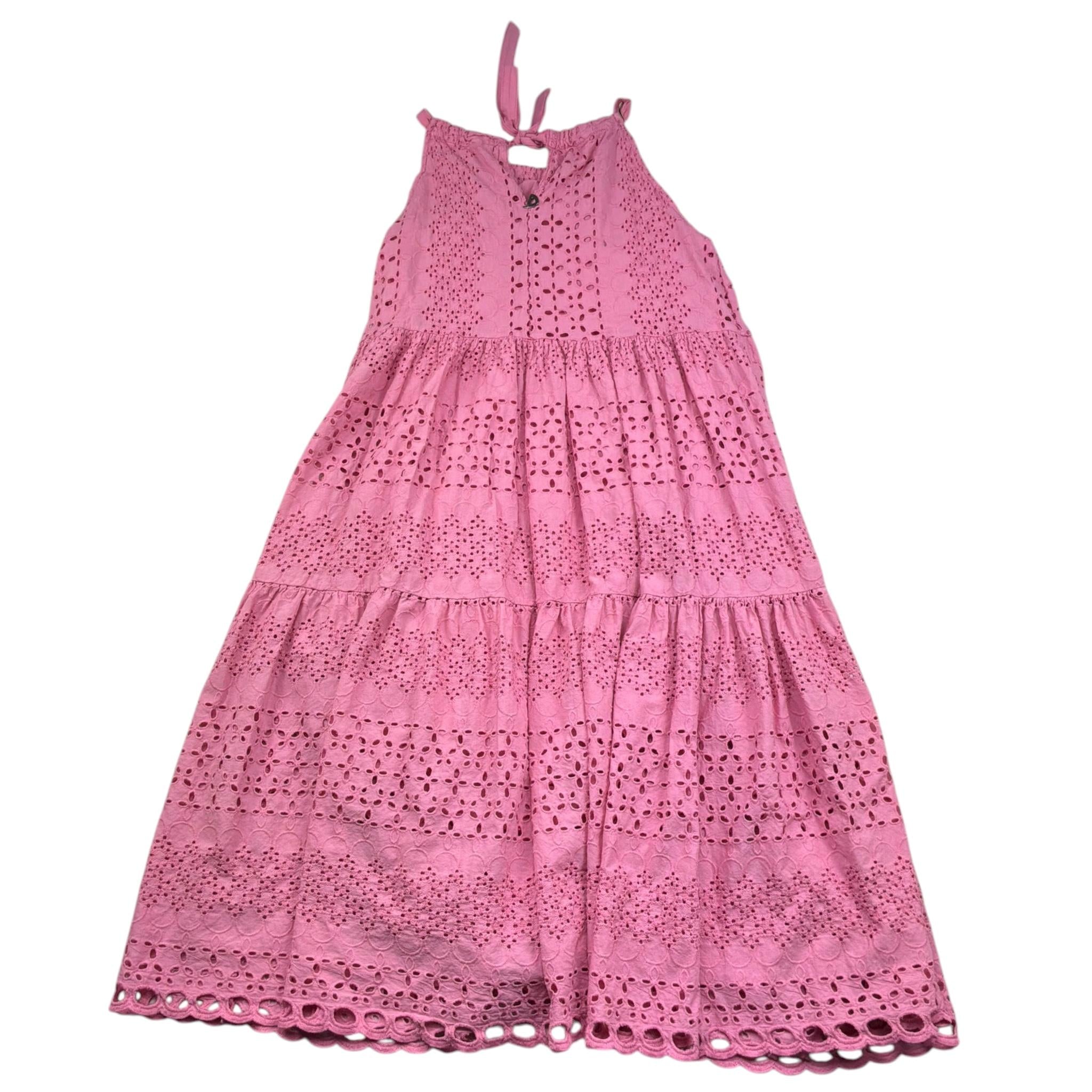 Dixie Abito Bretelline Tinta Unita In Pizzo San Gallo per Bambina AB91240G39 ROSA DIXIE 