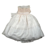 La Stupenderia Abito Cerimonia Giromanica Tinta Unita con Fiocco per Bambina CJAB96X BIANCO LA STUPENDERIA 