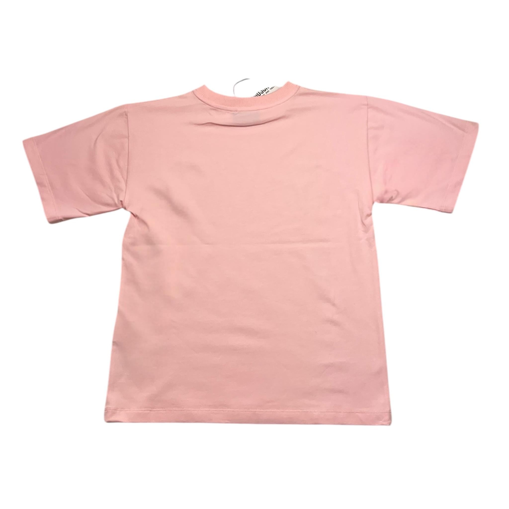 MOSCHINO t-shirt tinta unita girocollo con stampa Rosa per Bambina HKM060 ROSA MOSCHINO 