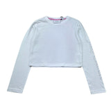 Juicy Couture Shirt Girocollo Tinta Unita con Stampa per Bambina JBX6619 BIANCO JUICY COUTURE 
