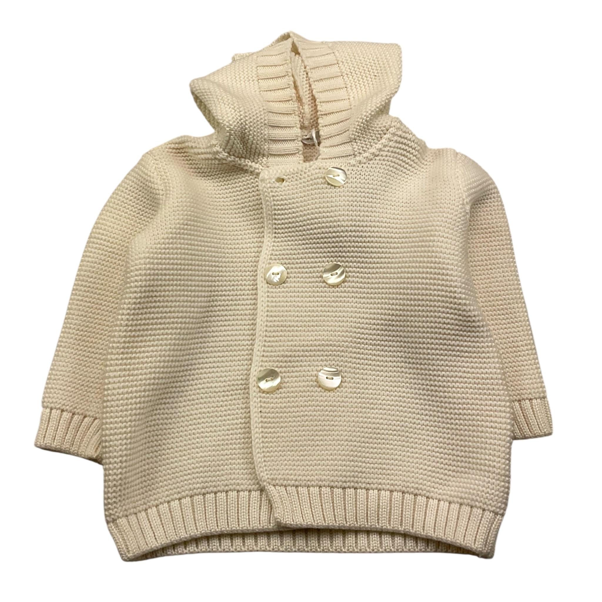BABY LORD cardigan tinta unita con cappuccio Panna per Neonato 810 PANNA BABY LORD 