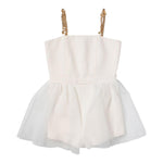 Elisabetta Franchi Abito Tinta Unita con Bretelle Catene per Bambina EFTU63 PANNA ELISABETTA FRANCHI 