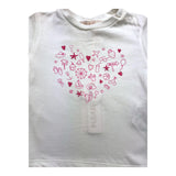 Please T-Shirt Girocollo Tinta Unita Con Stampa In Contrasto Bianco Per Neonata