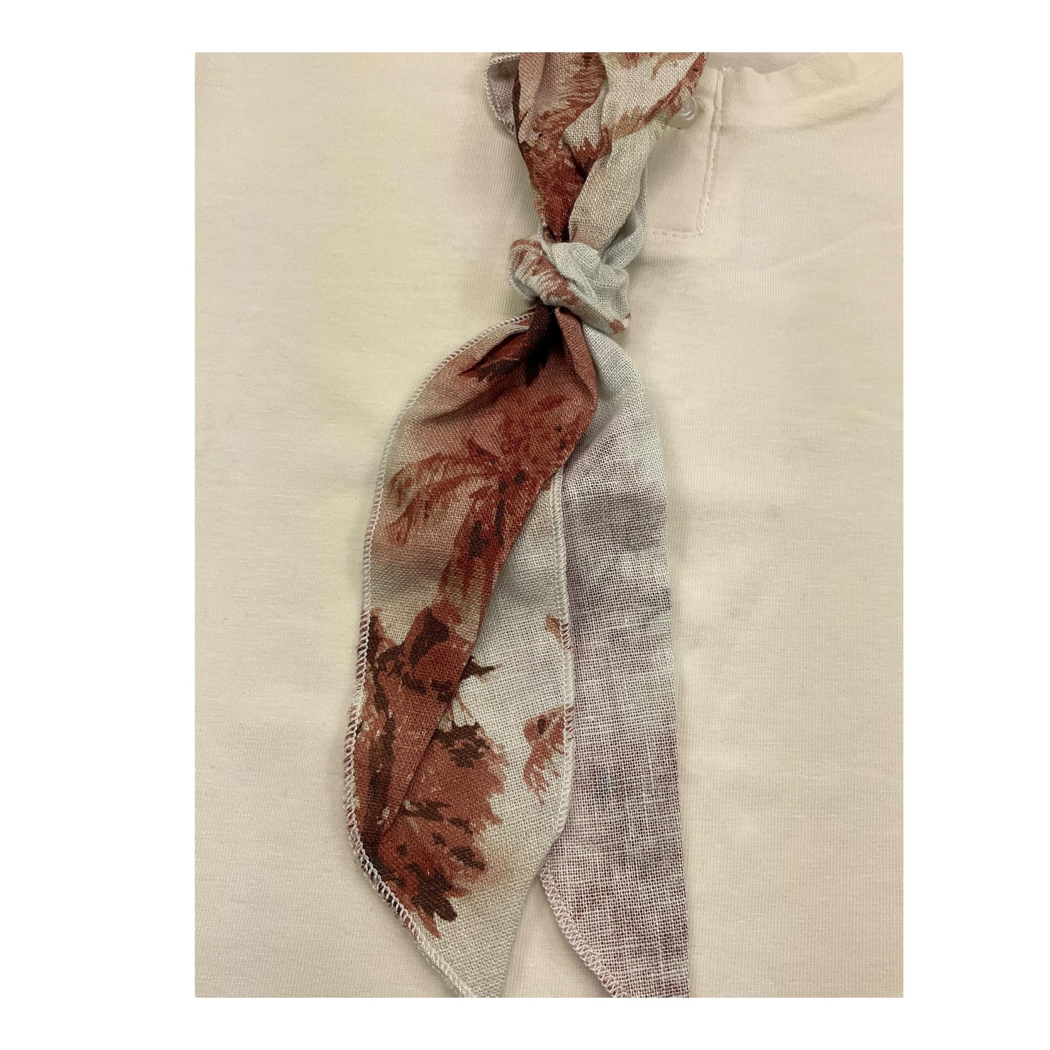 M+E' T-Shirt Girocollo Tinta Unita con Foulard per Bambino UEM0584J PANNA M+E' 