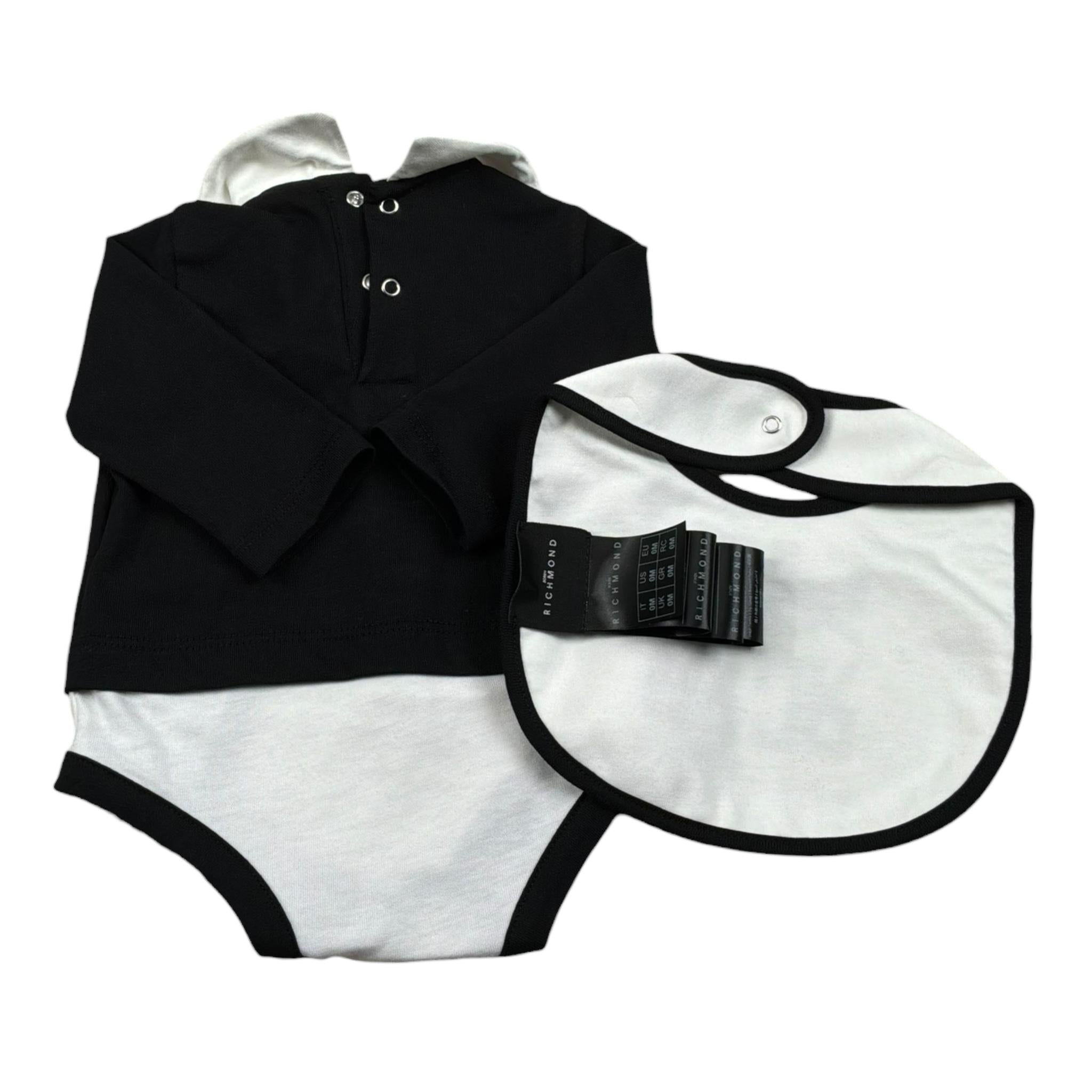 John Richmond Body Manica Lunga Tinta Unita con Cappello per Neonato RLP26002TUU NERO JOHN RICHMOND 