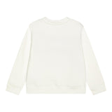 LANVIN felpa chiusa girocollo tinta unita con logo Panna per Bambino N30141 PANNA LANVIN 