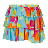 Pinko Gonna Tinta Unita Con Fantasia Fiori Azzurro Per Bambina