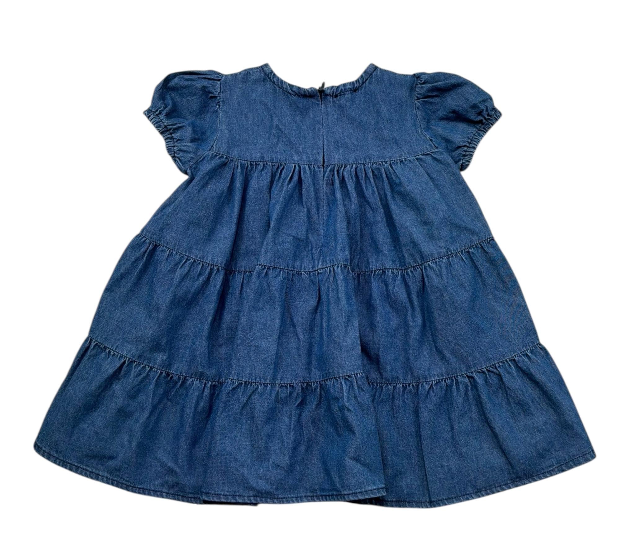 Le Bebe Abito Mezza Manica Tinta Unita In Denim per Neonata LBG6419 BLU LE BEBE 
