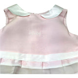 Le Bebe Abito Giromanica Tinta Unitacon Ricami Logo per Neonata LBG0758N ROSA LE BEBE 