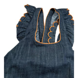 Coco' Et Mama' Salopette Tinta Unita In Denim per Bambina ELETTRA BLU COCO' ET MAMA' 