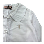 Trussardi Camicia Manica Lunga Tinta Unita con Logo per Neonata TIP26127CA BIANCO TRUSSARDI 