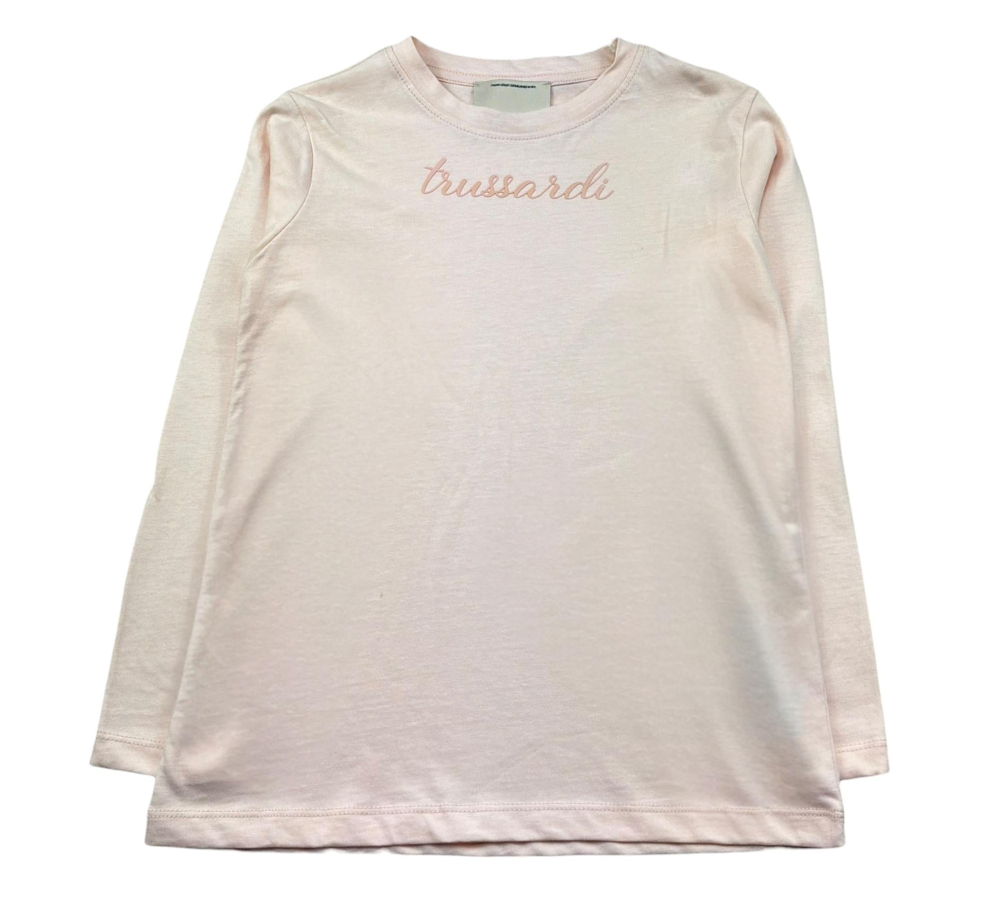 Trussardi Shirt Girocollo Tinta Unita con Logo per Bambina TGP26013TS ROSA TRUSSARDI 