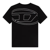 Diesel T-Shirt Girocollo Tinta Unita con Logo per Bambino J02276 NERO DIESEL 